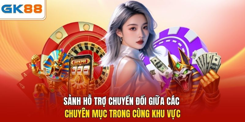 Sảnh hỗ trợ chuyển đổi giữa các chuyên mục trong cùng khu vực